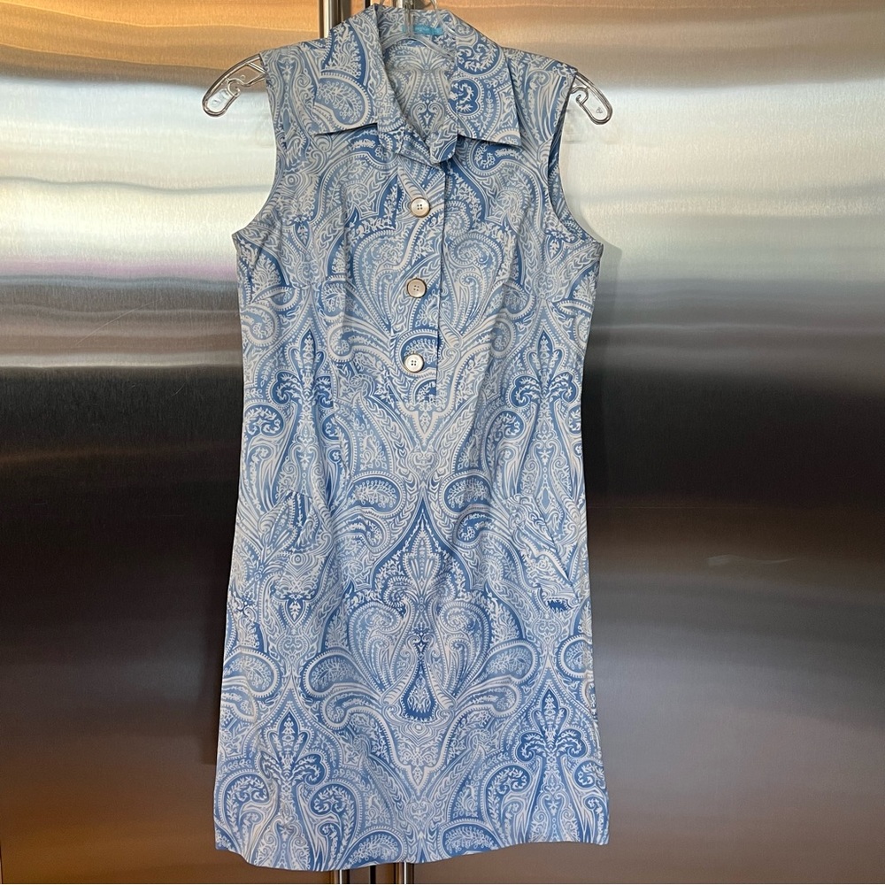 J.McLaughlin blue and white dress